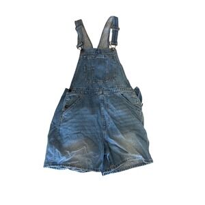 Empyre Maddie Denim Shortalls Medium Wash Blue Jean Overalls Womens M